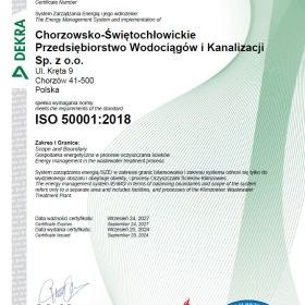 Certyfikat ISO 50001:2018